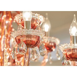 8 Light Coffee Candle Style Crystal Chandelier