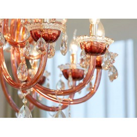 8 Light Coffee Candle Style Crystal Chandelier