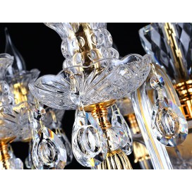 8 Light Gold Candle Style Crystal Chandelier