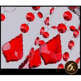 6 Light Red Candle Style Crystal Chandelier