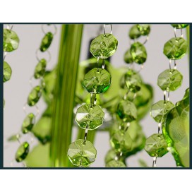 6 Light Green Candle Style Crystal Chandelier