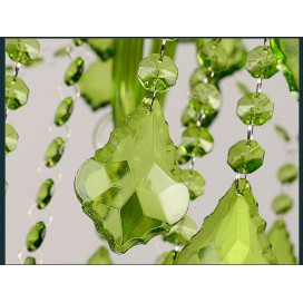 18 Light (12+6) 2 Tiers Green Candle Style Crystal Chandelier