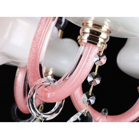 10 Light Pink Kids Room Candle Style Crystal Chandelier