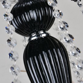 8 Light Black Retro Candle Style Crystal Chandelier