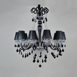 10 Light Black Retro Candle Style Crystal Chandelier