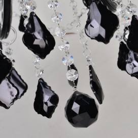 10 Light Black Retro Candle Style Crystal Chandelier