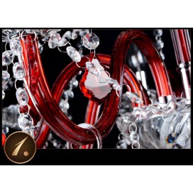 8 Light Red Candle Style Crystal Chandelier