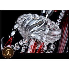 8 Light Red Candle Style Crystal Chandelier