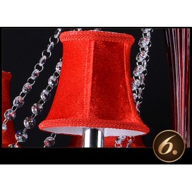 8 Light Red Candle Style Crystal Chandelier