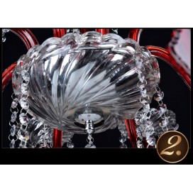 10 Light Red Candle Style Crystal Chandelier