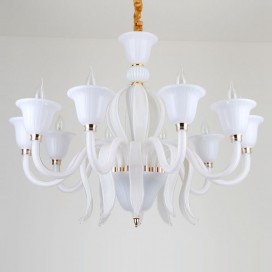 10 Light White Candle Style Crystal Chandelier