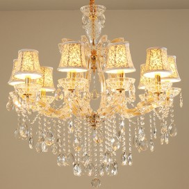 6 Light Gold Candle Style Crystal Chandelier