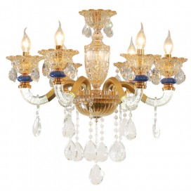 6 Light Champagne Candle Style Crystal Chandelier