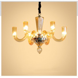 6 Light Champagne Candle Style Crystal Chandelier