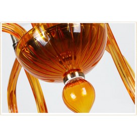 6 Light Amber Candle Style Crystal Chandelier