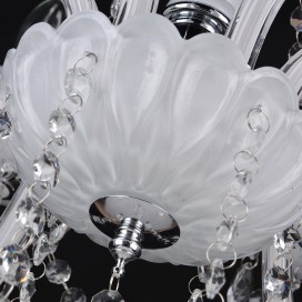 6 Light White Candle Style Crystal Chandelier