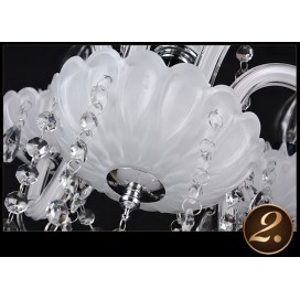 8 Light White Candle Style Crystal Chandelier