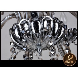 6 Light Gray Candle Style Crystal Chandelier