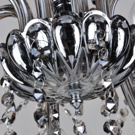 6 Light Gray Candle Style Crystal Chandelier