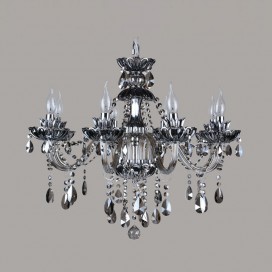 8 Light Gray Candle Style Crystal Chandelier