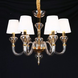 6 Light Clear Gold Candle Style Crystal Chandelier