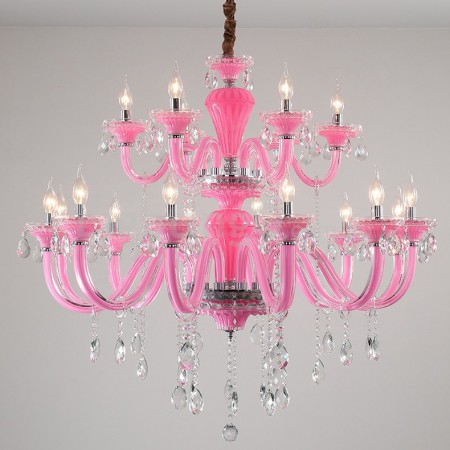 Pink deals chandelier light