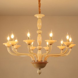 10 Light Champagne Candle Style Crystal Chandelier