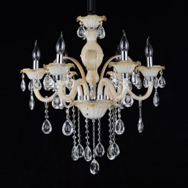 6 Light Champagne Candle Style Crystal Chandelier