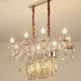 8 Light Silver Cognac Colour Candle Style Crystal Chandelier