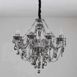 8 Light Gray Candle Style Crystal Chandelier