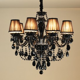 8 Light Black Candle Style Crystal Chandelier