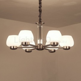 6 Light Modern/ Contemporary Chandelier with Glass Shade