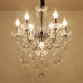 7 Light (6+1) 2 Tiers American Silver Retro Chandelier