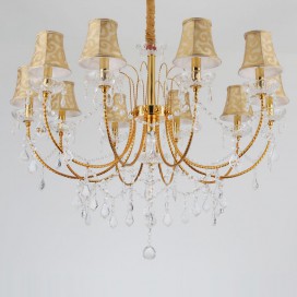 11 Light (10+1) 2 Tiers American Gold Retro Chandelier