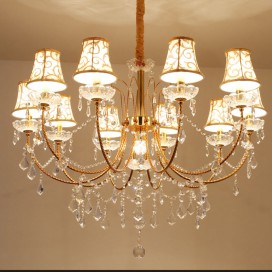 11 Light (10+1) 2 Tiers American Gold Retro Chandelier