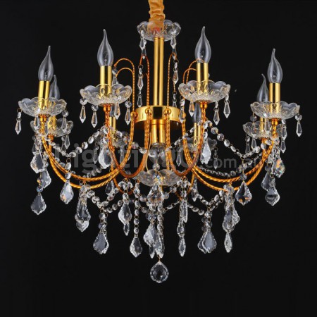 9 Light (8+1) 2 Tiers American Gold Retro Chandelier