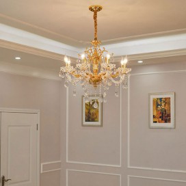 8 Light Zinc Alloy Gold Chandelier