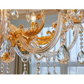 8 Light Zinc Alloy Gold Chandelier