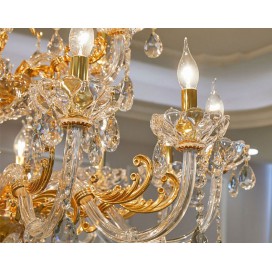 18 Light (12+6) 2 Tiers Zinc Alloy Gold Chandelier