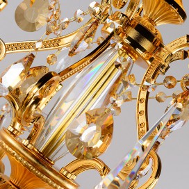 6 Light Zinc Alloy Gold Chandelier