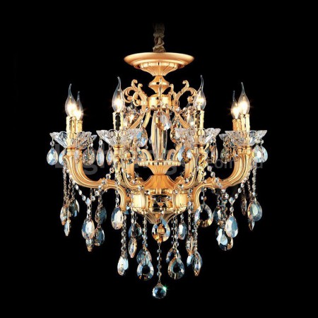 8 Light Zinc Alloy Gold Chandelier