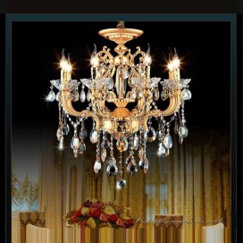 8 Light Zinc Alloy Gold Chandelier