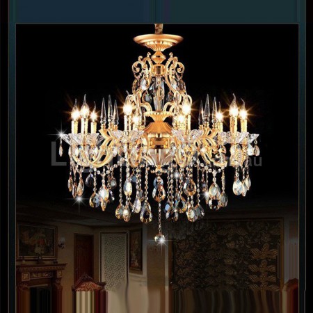 10 Light Zinc Alloy Gold Chandelier