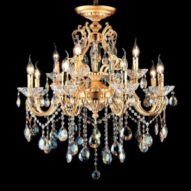 12 Light (8+4) 2 Tiers Zinc Alloy Gold Chandelier