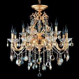 12 Light (8+4) 2 Tiers Zinc Alloy Gold Chandelier