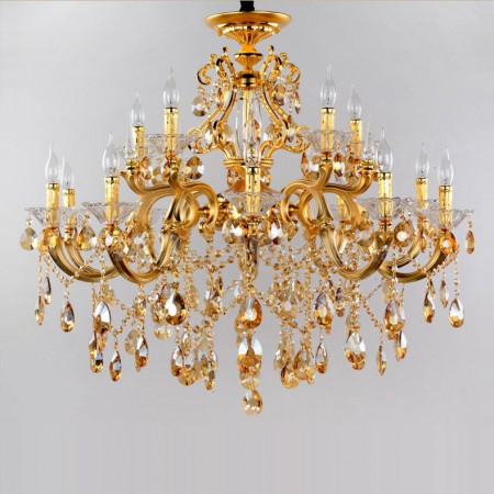 15 Light (10+5) 2 Tiers Zinc Alloy Gold Chandelier