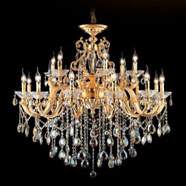 18 Light (12+6) 2 Tiers Zinc Alloy Gold Chandelier