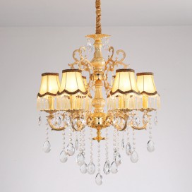 6 Light Zinc Alloy Gold Chandelier