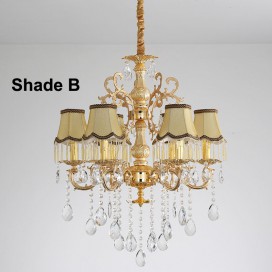 6 Light Zinc Alloy Gold Chandelier