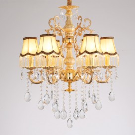 6 Light Zinc Alloy Gold Chandelier